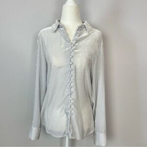 J. Crew Women's Silver Velour Button-Down Shirt
